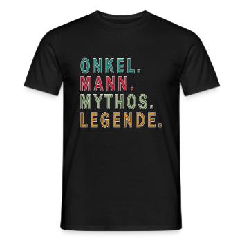 Onkel Mann Mythos - Männer T-Shirt - Schwarz - Vorne - AI Model Male 178 light (178cm)