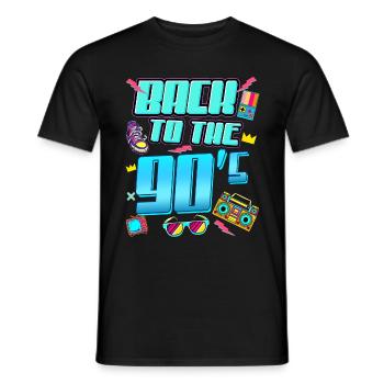 Back to the 90s retro 90s outfit 90s - Men's T-Shirt - black - Front - AI Model Male 178 light (178cm)