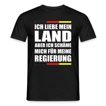 Ich Liebe Mein Land Aber Ich Schäme Mich Spruch - Männer T-Shirt - Schwarz - Vorne - AI Model Male 178 light (178cm)