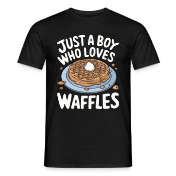 Gaufres Bonbons pour le petit-déjeuner - T-shirt homme - noir - Devant - AI Model Male 178 light (178cm)