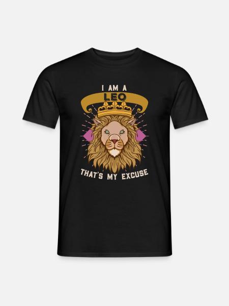 Ich bin Löwe - Sternzeichen Löwe - Männer T-Shirt - Schwarz