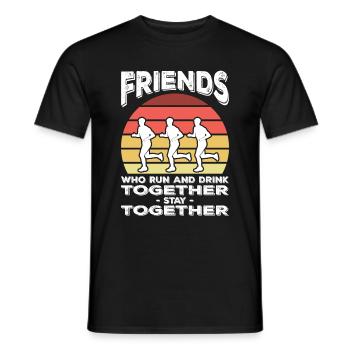 Joggen Freunde - Männer T-Shirt - Schwarz - Vorne - AI Model Male 178 light (178cm)
