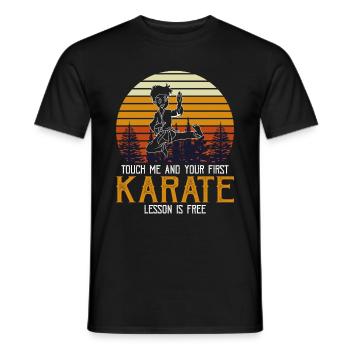 Touch Me et votre première leçon de karaté est gratuite - T-shirt homme - noir - Devant - AI Model Male 178 light (178cm)