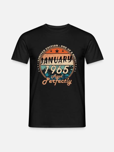 Limited Edition January 1965 - 60th Birthday - Men's T-Shirt - black