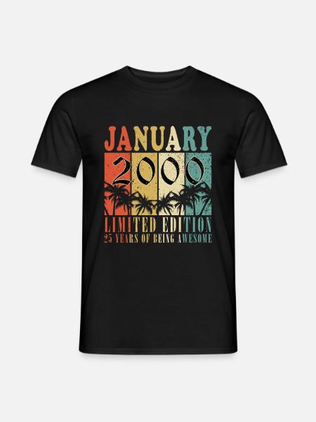 Januar 2000 Jahrgang 2000 - Geburtstag Januar 2000 - Männer T-Shirt - Schwarz