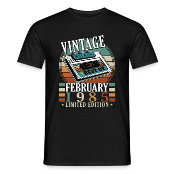 Février 1985 Jubilé Février 1985 Février - T-shirt homme - noir - Devant - AI Model Male 178 light (178cm)