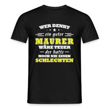 Maurer Maurer Sprüche Handwerk Baustelle - Männer T-Shirt - Schwarz - Vorne - AI Model Male 178 light (178cm)