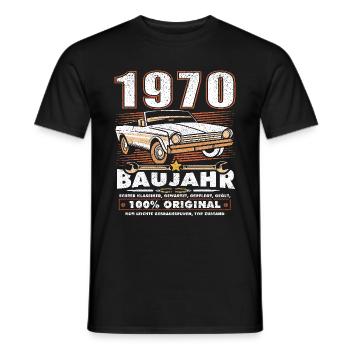 Oldtimer Baujahr 1970 Jahrgang Geburtstag Geschenk - Männer T-Shirt - Schwarz - Vorne - AI Model Male 178 light (178cm)