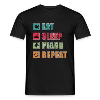 Eat Sleep Piano Repeat Geschenk Klavier - Männer T-Shirt - Schwarz - Vorne - AI Model Male 178 light (178cm)