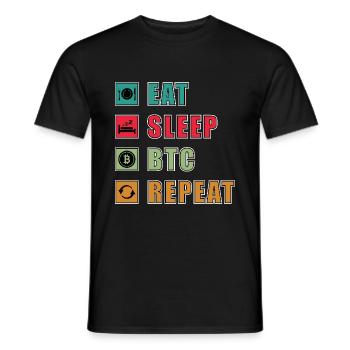 Manger dormir Bitcoin Répéter - T-shirt homme - noir - Devant - AI Model Male 178 light (178cm)