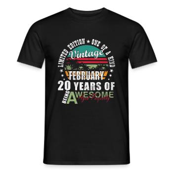 20. Geburtstag Februar 2005 Jahrgang 20 Jahre - Männer T-Shirt - Schwarz - Vorne - AI Model Male 178 light (178cm)