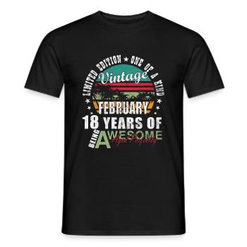 Born in February 2007 vintage 2007 birthday - Men's T-Shirt - black - Front - AI Model Male 178 light (178cm)