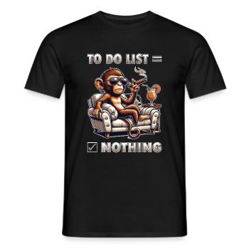 To Do List - Nothing - Men's T-Shirt - black - Front - AI Model Male 178 light (178cm)