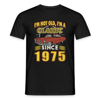 50th Birthday Classic Car Vintage 1975 50 Years - Men's T-Shirt - black - Front - AI Model Male 178 light (178cm)