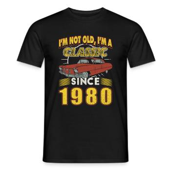 45e anniversaire 1980 Classique - T-shirt homme - noir - Devant - AI Model Male 178 light (178cm)