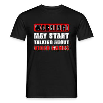 Warnung kann anfangen, über Spiele zu sprechen - Männer T-Shirt - Schwarz - Vorne - AI Model Male 178 light (178cm)