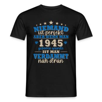 Jahrgang 1945 - 1945 Geburtstagsgeschenk - Männer T-Shirt - Schwarz - Vorne - AI Model Male 178 light (178cm)