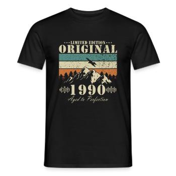 1990 Geburtstag 1990 Geboren Geburtstagsgeschenk - Männer T-Shirt - Schwarz - Vorne - AI Model Male 178 light (178cm)