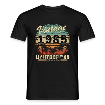 1985 Birthday 1985 Vintage 1985 Birthday - Men's T-Shirt - black - Front - AI Model Male 178 light (178cm)