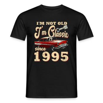 Oldtimer Baujahr 1995 Jahrgang Geburtstag Geschenk - Männer T-Shirt - Schwarz - Vorne - AI Model Male 178 light (178cm)
