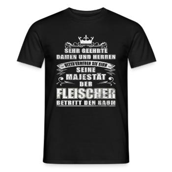 Seine Majestät der Fleischer betritt den Raum - Männer T-Shirt - Schwarz - Vorne - AI Model Male 178 light (178cm)