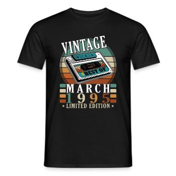 30th Anniversary - Year - March 1995 - Men's T-Shirt - black - Front - AI Model Male 178 light (178cm)