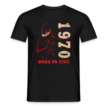 Rétro des années 1970 Moto Moto Anniversaire des années 1970 - T-shirt homme - noir - Devant - AI Model Male 178 light (178cm)