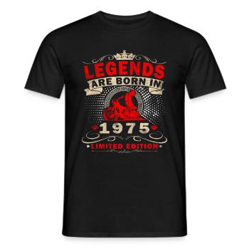 50th Birthday 1975 Motorcycle Motorcyclist - Men's T-Shirt - black - Front - AI Model Male 178 light (178cm)