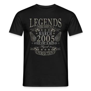 March 2005 | 2005 Vintage March Birthday - Men's T-Shirt - black - Front - AI Model Male 178 light (178cm)