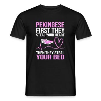Pekinese Hund - Männer T-Shirt - Schwarz - Vorne - AI Model Male 178 light (178cm)
