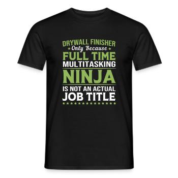 Construction site drywall assembly fitter - Men's T-Shirt - black - Front - AI Model Male 178 light (178cm)