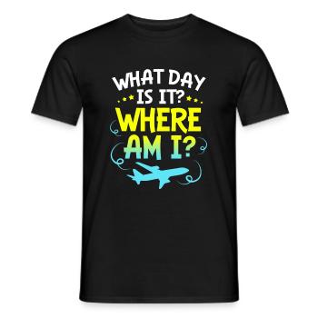 Hôtesse de l’air hôtesse de l’air - T-shirt homme - noir - Devant - AI Model Male 178 light (178cm)