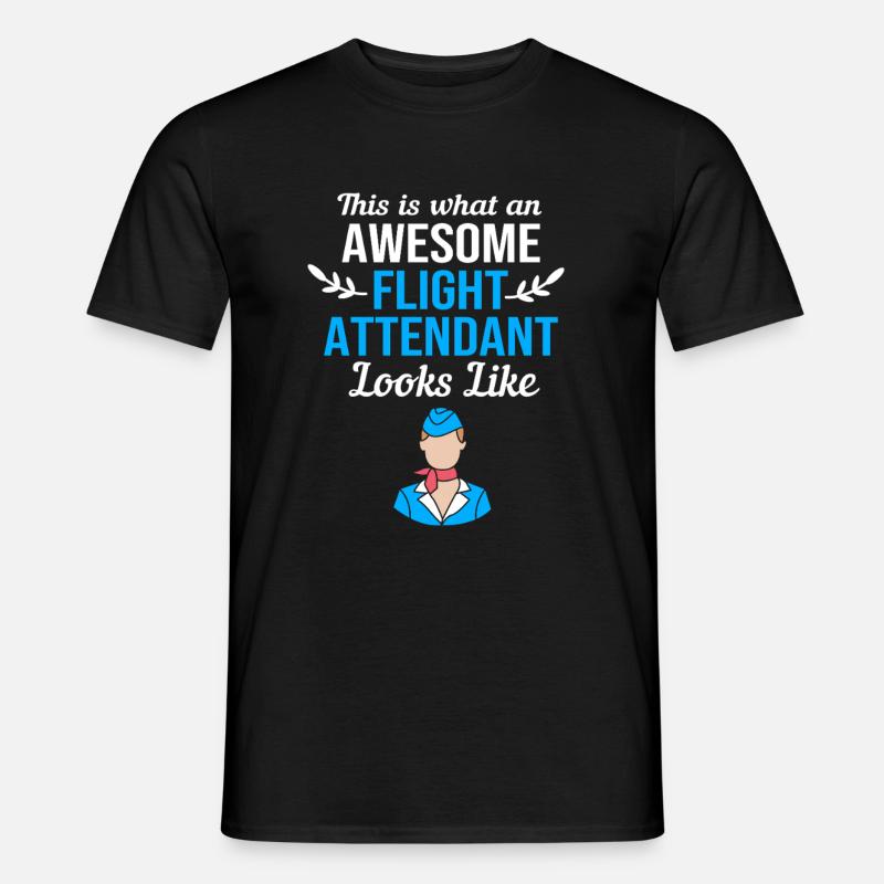 Flugbegleiter Stewardess - Männer T-Shirt - Schwarz