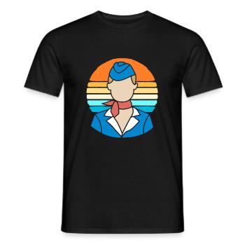 Hôtesse de l’air Hôtesse de l’air - T-shirt homme - noir - Devant - AI Model Male 178 light (178cm)