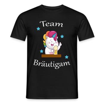 Team Bräutigam Junggesellenabschied JGA Einhorn - Männer T-Shirt - Schwarz - Vorne - AI Model Male 178 light (178cm)