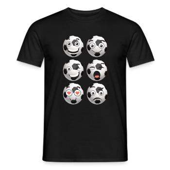 Fußball / Soccer Comic Gesichter - Männer T-Shirt - Schwarz - Vorne - AI Model Male 178 light (178cm)