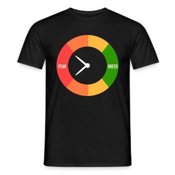 Fear > greed - Men's T-Shirt - black - Front - AI Model Male 178 light (178cm)