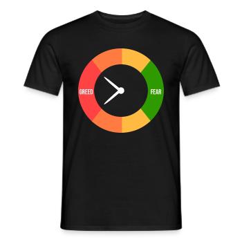 Greed > fear - Men's T-Shirt - black - Front - AI Model Male 178 light (178cm)
