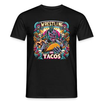 Wrestling and Tacos - Männer T-Shirt - Schwarz - Vorne - AI Model Male 178 light (178cm)