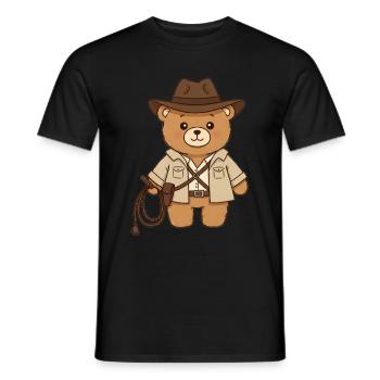 Teddy Bear Adventurer - Men's T-Shirt - black - Front - AI Model Male 178 light (178cm)