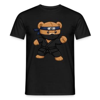 Teddy Bear Ninja - Men's T-Shirt - black - Front - AI Model Male 178 light (178cm)