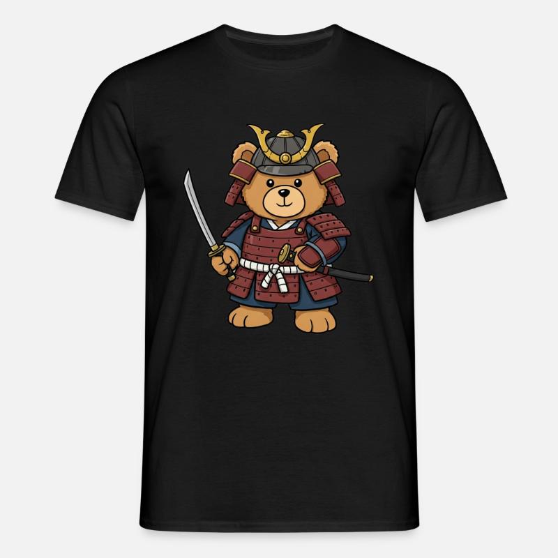 Teddy Bear Samurai - Men's T-Shirt - black