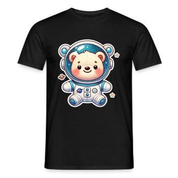 Teddy Bear Astronaut - Men's T-Shirt - black - Front - AI Model Male 178 light (178cm)