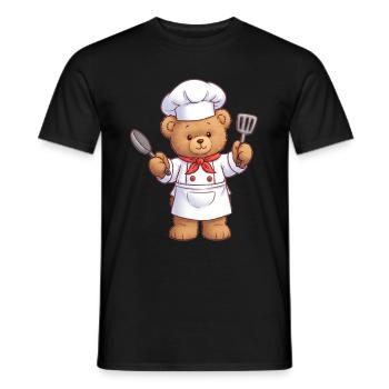Teddy Bear Cook - Men's T-Shirt - black - Front - AI Model Male 178 light (178cm)