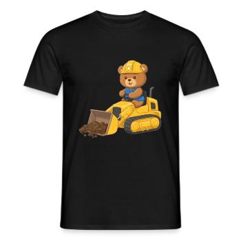 Teddy Bear Construction Worker - Men's T-Shirt - black - Front - AI Model Male 178 light (178cm)