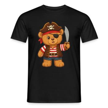 Ours en peluche Pirate - T-shirt homme - noir - Devant - AI Model Male 178 light (178cm)