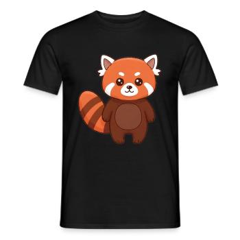 Tier Cartoon roter Panda - Männer T-Shirt - Schwarz - Vorne - AI Model Male 178 light (178cm)