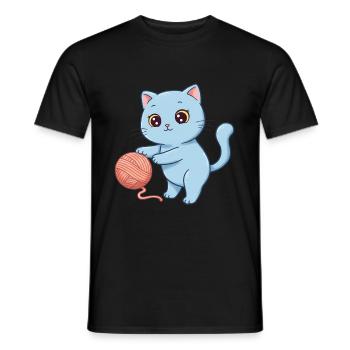 Tier Cartoon Kinderkatze - Männer T-Shirt - Schwarz - Vorne - AI Model Male 178 light (178cm)
