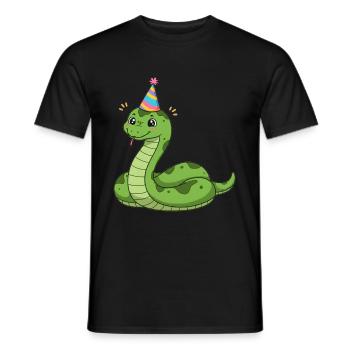Animal Cartoon Party Snake - Men's T-Shirt - black - Front - AI Model Male 178 light (178cm)