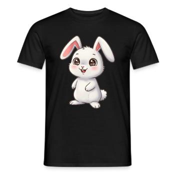 Animal Cartoon Bunny - Men's T-Shirt - black - Front - AI Model Male 178 light (178cm)